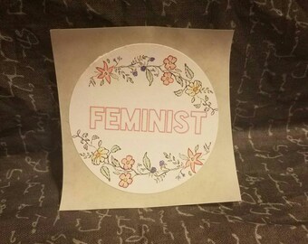 Floral Feminist Sticker