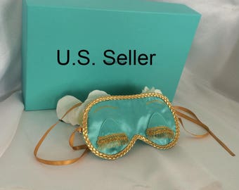 Holly Golightly - Breakfast at Tiffany's inspired satin sleep mask blind fold with eyelashes - Audrey Hepburn - Tiffany