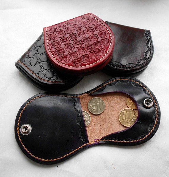 Items similar to PDF Pattern Coin Wallet, Leather Coin Purse, Leather