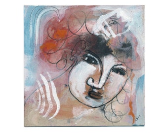 Portrait woman 20/20 cm (7.87 x 7.87 inches)