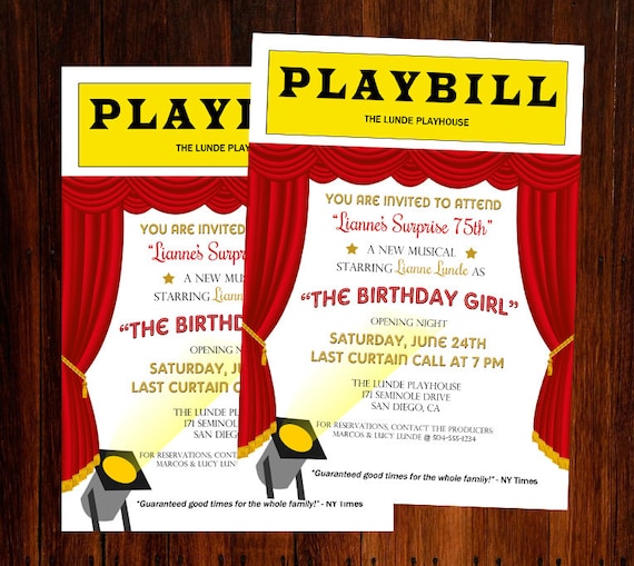 Broadway Themed Party Invitations 5