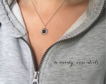 Lava Stone in Silver Design Frame; Diffuser Necklace; Lava Stone; Aromatherapy Diffuser; Essential Oil Diffuser Necklace