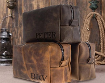 mens grooming kit leather mens toiletry bag personalized travel for shaving dopp kit custom monogram leather travel bag leather makeup bag