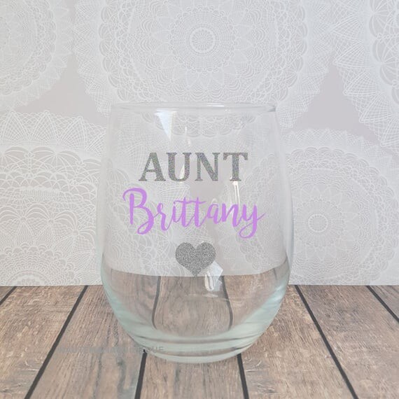 Aunt Wine Glass Personalized Aunt Wine Glass Pregnancy
