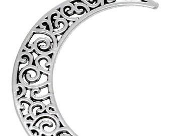 Silver half moon charm 41x35