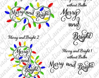 2 Designs, Merry and Bright svg, Merry and Bright, Christmas Bulbs svg, Christmas bulb, Christmas shirt, Christmas svg, Cricut, Silhouette