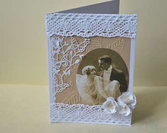Wedding card, vintage style card, Anniversary card