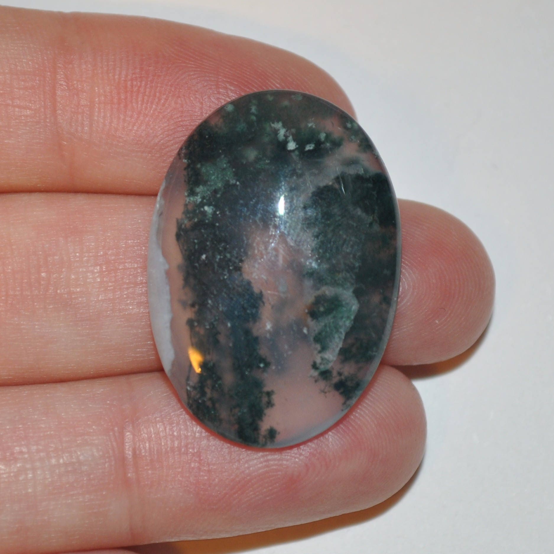 21.8cts Natural Moss Agate Cabochon, Moss Agate Stone, Loose Stone