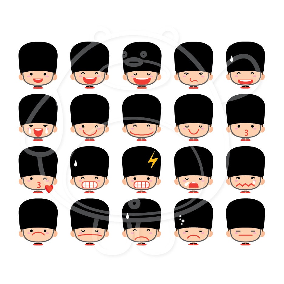 40 British Royal Guard Emojis Digital Clipart PNG Format Personal