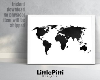 World Map Poster Etsy World Map Poster Etsy