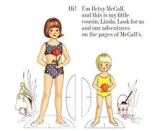 Betsy McCall Paper Doll and Clothing - Linda McCall - Vintage Mail Order McCall's Magazine Paper Doll - Vintage 1972 1973 - Uncut - 47-96