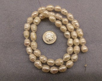 Fresh water white potato pearls 8mm beads semi precious