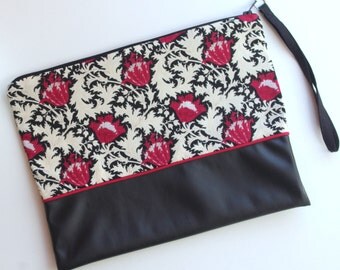 Pouch bag black and pink style Japanese