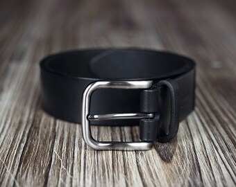 Leather Belt - Women's belt - Men's belt - 3,5cm width - Black Belt -Brown Belt - gift for men - gift for women