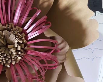 Paper Flower Template PDF file and SVG fringe centre file #32