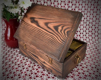Tea Box, Wood Tea Box, Tea Bag Box, Tea Gift Box, Rustic Tea Box, Tea Caddy, Tea Container, Tea Box Wooden, Storage Box for Tea, Tea Holder