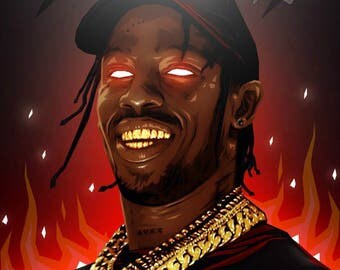 Travis Scott original canvas /art work, pop-art/hip-hop *watermark will be removed