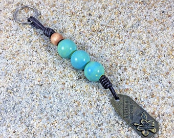 Beaded Key Ring, Beaded Keychain, Beaded Key Fob, Leather Key Ring, Beaded Key Chain, Leather Key Fob, Beaded Keychain, Leather Keychain