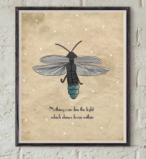 Maya Angelou Quote Firefly Print Inspirational Art