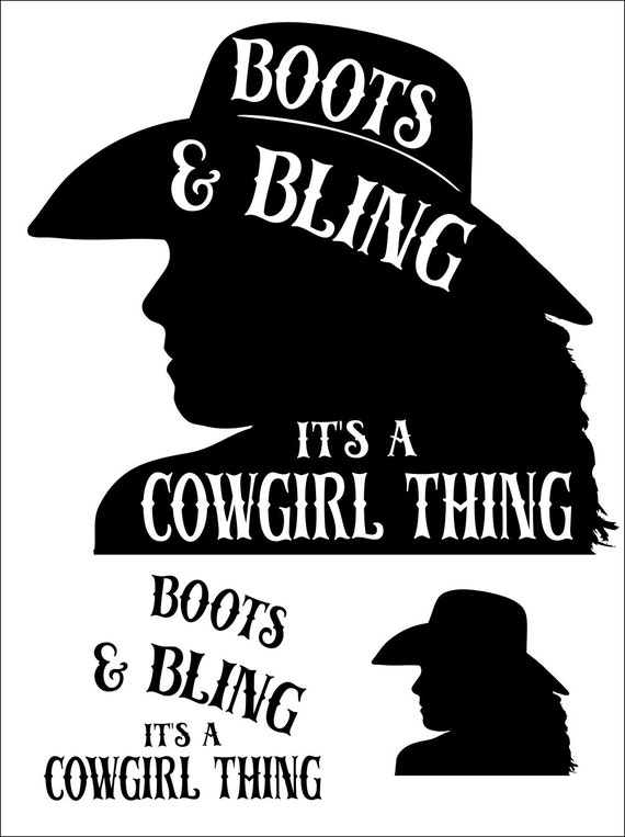 Boots And Bling It's A Cowgirl Thing Svg Dxf Pdf Eps