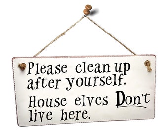 free house elves sign harry potter font