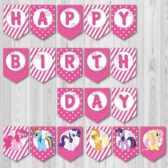 pink happy birthday printable banner from my by ladecorstudio