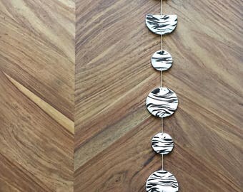 Moon Phases Wall Hanging - White Black Grey, Gifts For Her, Modern Home Decor, Boho Decor, Moon Decor, Black And White Art, Handmade Decor