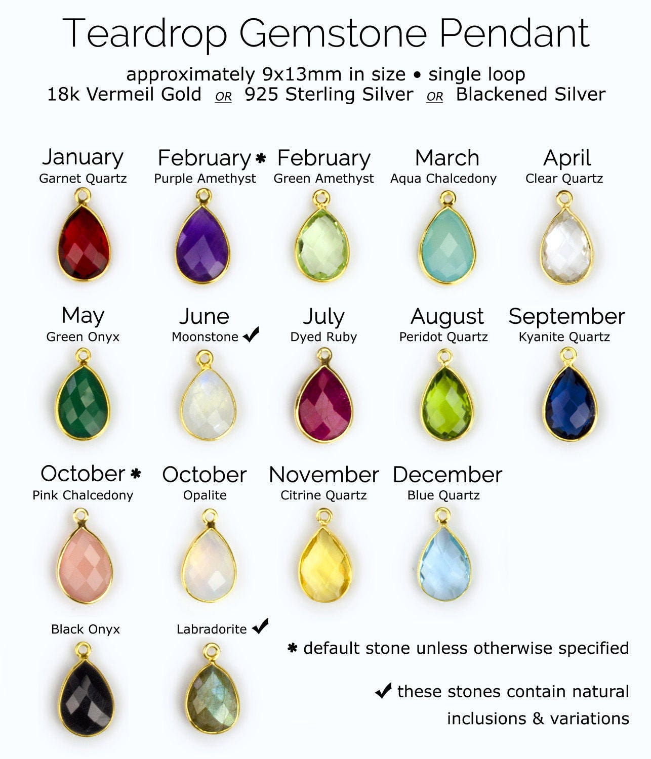 Add on Birthstone Bezel Teardrop charm to any necklace or