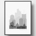 Raleigh Skyline Silhouette Printable Download Black and
