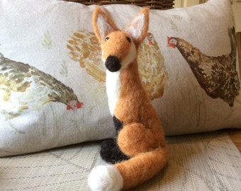 Needlefelted handmade natural wool Fox