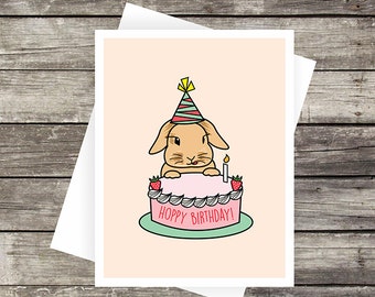 Hoppy Birthday! Greeting Card | Birthday Card, Blank Card, Bunny Card
