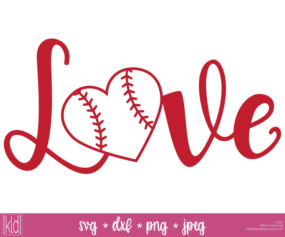 Download 2 Baseball Heart svg - Softball Heart svg - Love Baseball ...