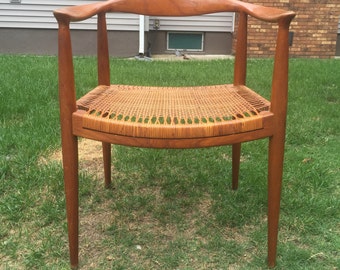 Vintage Mid Century Danish Teak Hans Wegner Style Chair