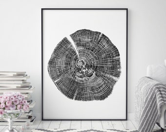 Prints Tree Rings, Prints of Tree Rings, Nature Prints, Nature Decor, Rustic Prints, Black and White Prints, Prints, Tree Rings, 164