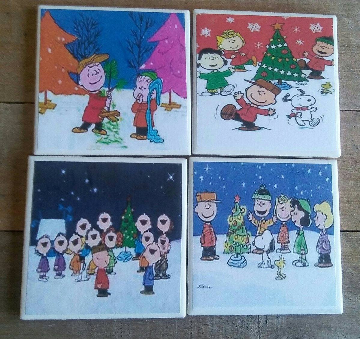 Peanuts Christmas Coasters. Charlie Brown Christmas Coasters.