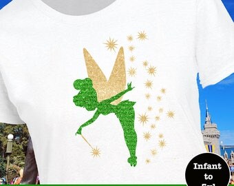 Tinkerbell Tank, Disney Fairy Tank, Tinkerbell Shirt, Tinkerbell Fairy Dust Shirt, Tink Shirt, Tink Tank, Tink Silhouette Shirt