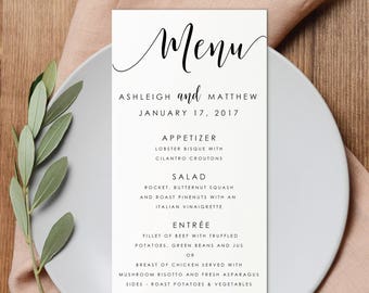 Menu template | Etsy