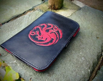 targaryen house, leather kindle case, game of thrones leather, kindle paperwhite, got kindle case
