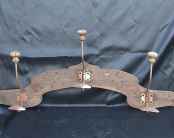 Shaped French wood coat rack// hat stand// coat hook// hat rack