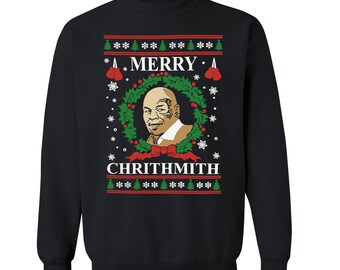 merry chirithmith mike tyson ugly christmas sweater unisex sweatshirts unisex crew neck parody ugly sweater shirt - Best Ugly Christmas Sweater merry chirithmith mike tyson ugly christmas sweater unisex sweatshirts unisex crew neck parody ugly sweater shirt - Best Ugly Christmas Sweater