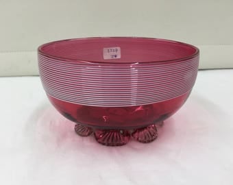 Antique Cranberry Glass Bowl