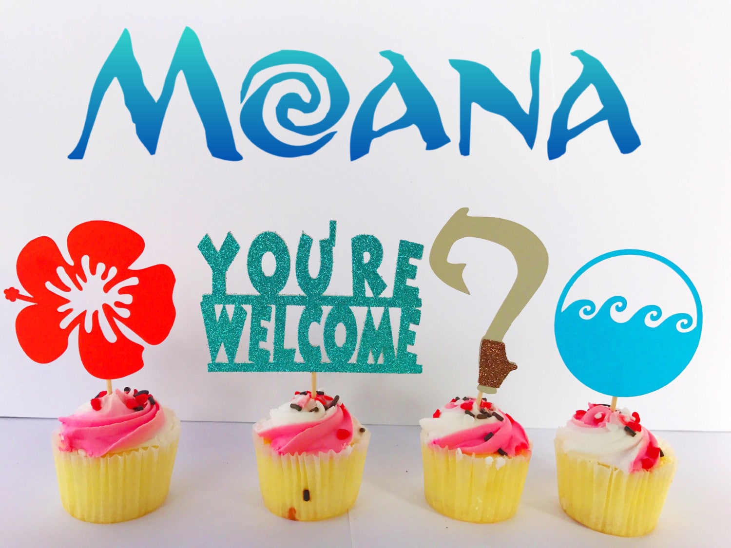 year 17 decorations old party Party Moana Moana cupcake Moana cake toppers Moana toppers