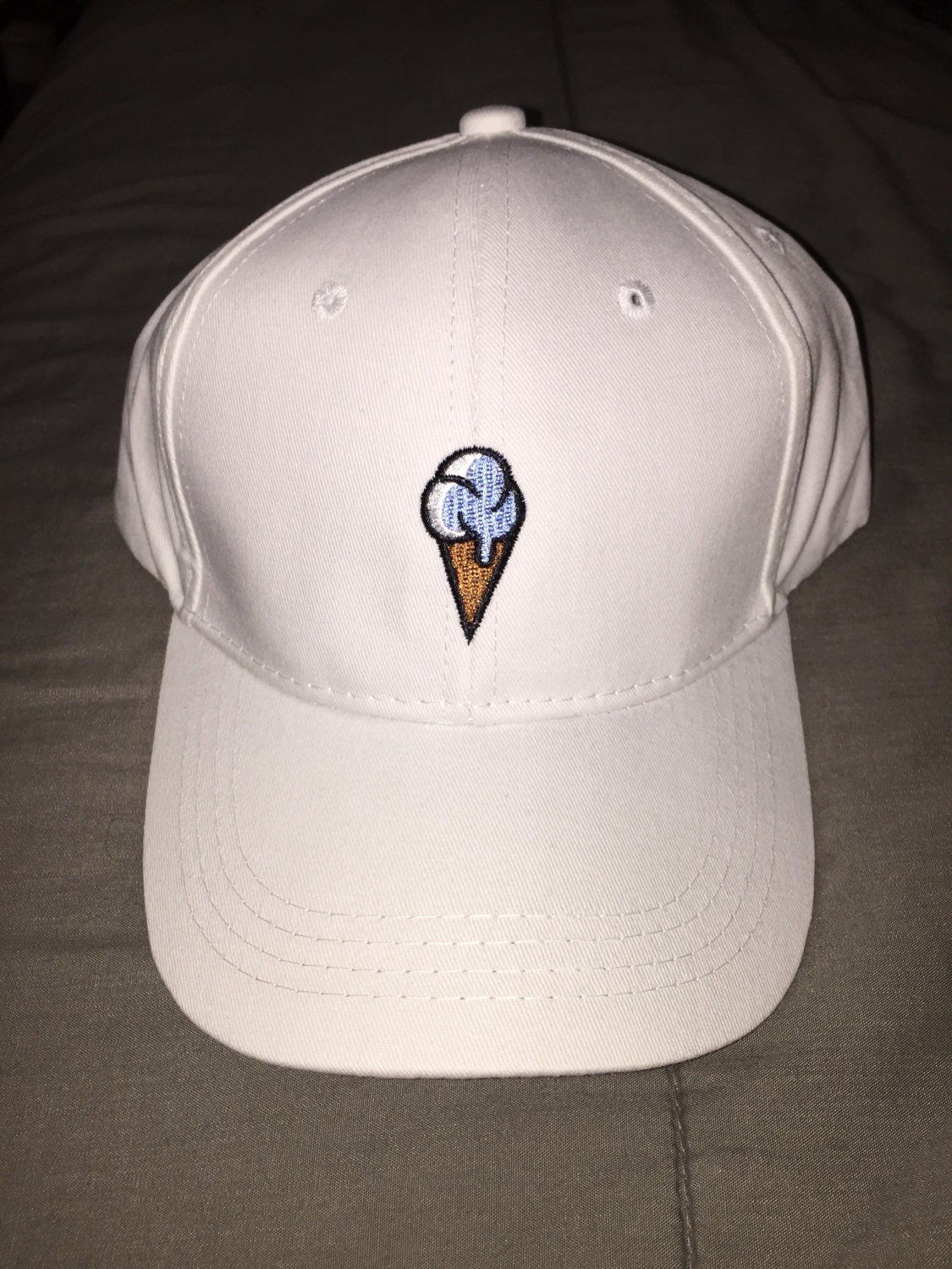 Unisex Vintage WHITE ICE CREAM Baseball Cap Low Profile Dad