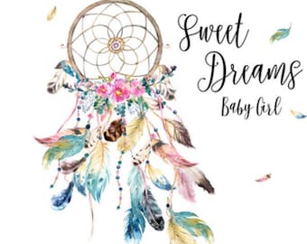 Boho Baby girl blanket, dream catcher, minky and fur, sweet dreams, dream big, stay wild