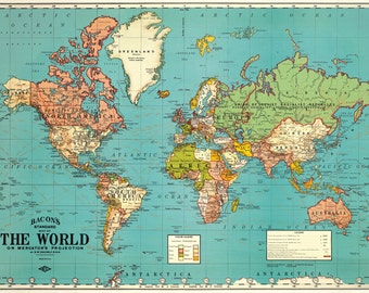 Bacon s world map printable - download