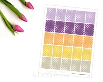 Boxes Planner Stickers printable. Polka dots. US Letter Size