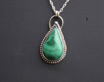 vivid green malachite pendant