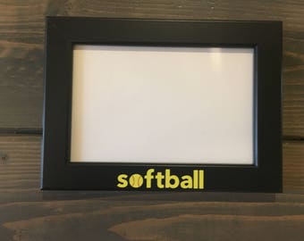 softball picture frame, holds a 4 x 6 photo, team photo picture frame, softball coach gift