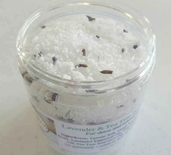 Nourishing Natural Bath Salts with Lavender and Tea Tree Detox | Vegan | Cruelty Free | Pamper Gift