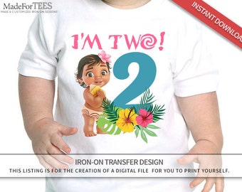 Moana Iron On Transfer Shirt Design // DIGITAL File Only - You Will Print It Yourself